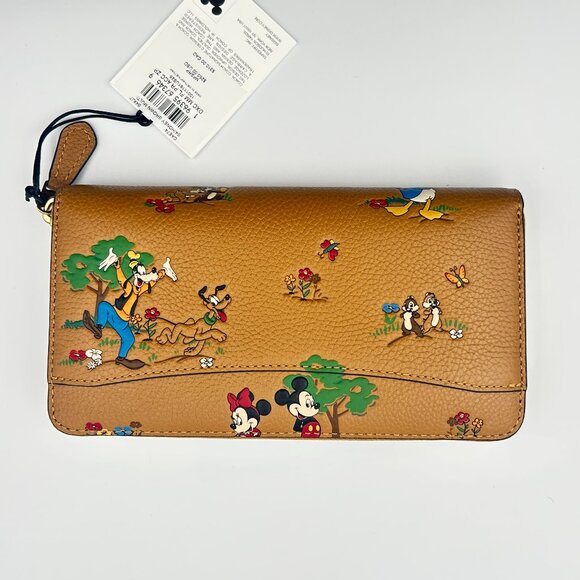 NWT Disney X Coach Essential  Accordian Zip Wallet Mickey Mouse & Friends NEW - Picture 4 of 4